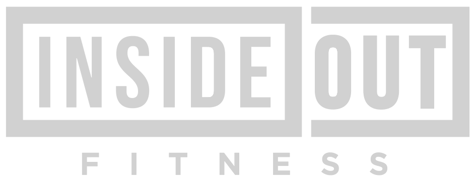 Brand logo for Inside Out Fitness: bold INSIDE inside a thick black border, OUT in an outlined rectangle, with FITNESS spaced below.